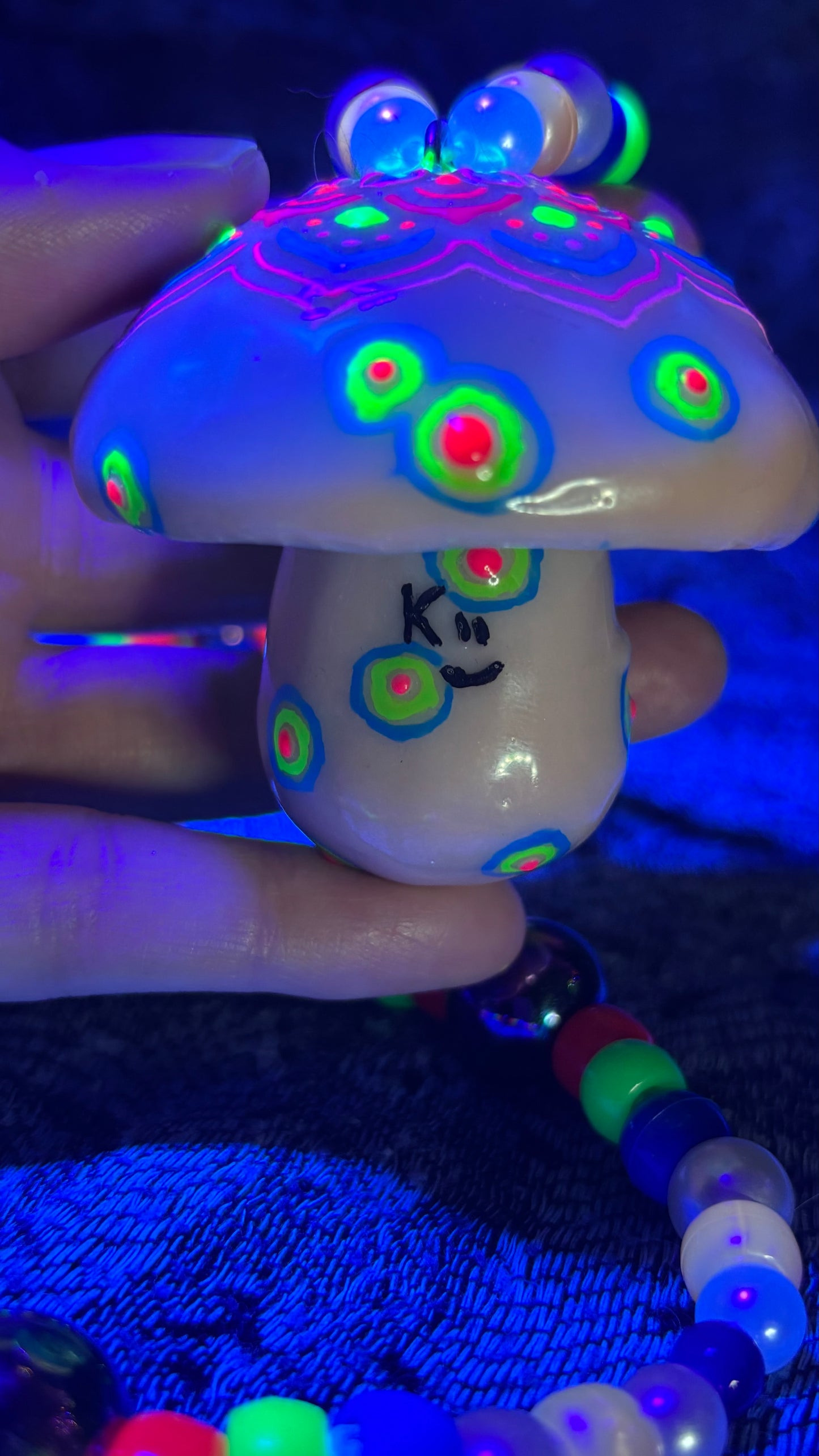 Spotted Living Mandala Shroomie Stash Jar Necklace