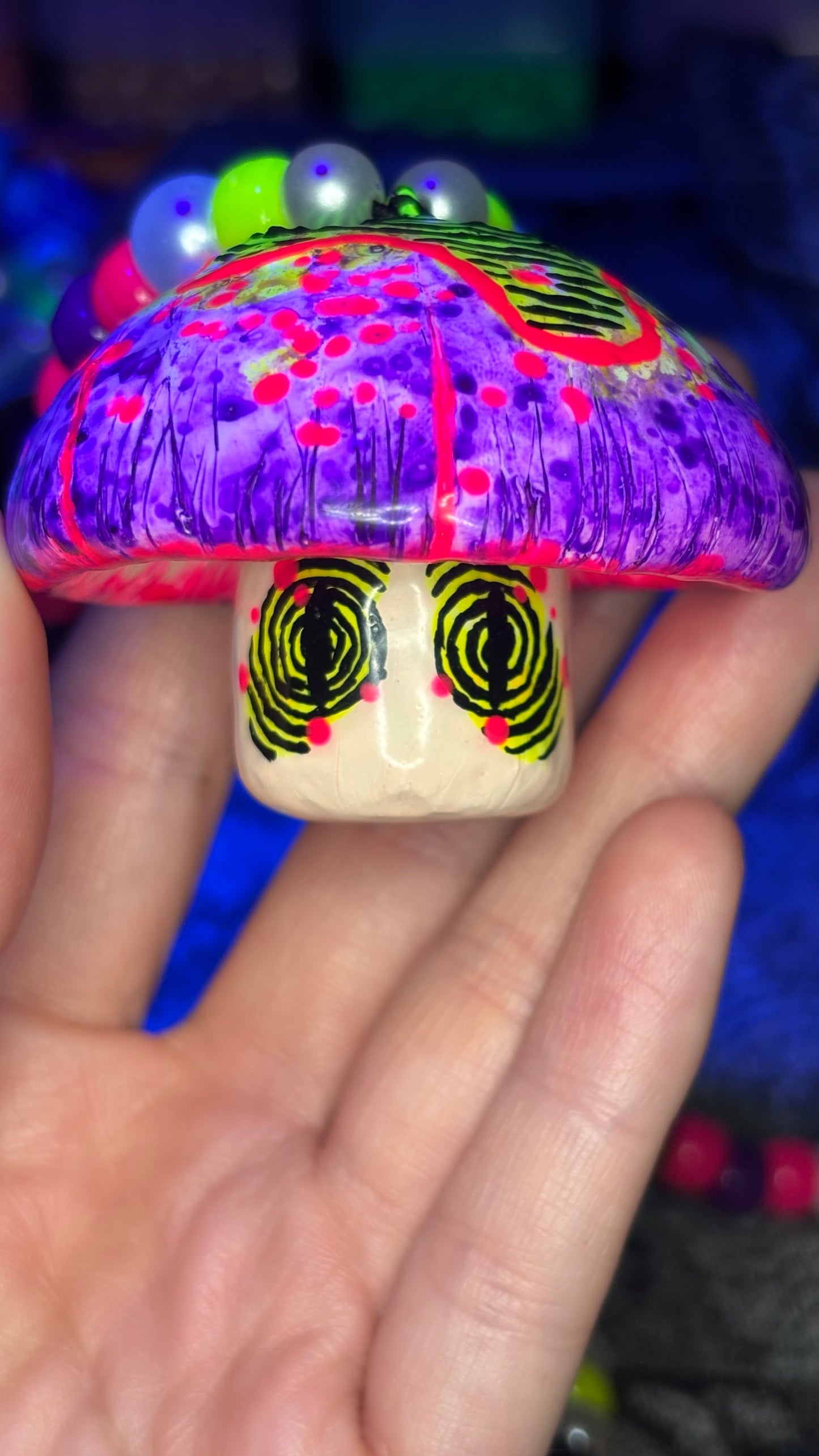 Purple Neon Swirl Stash Jar Necklace