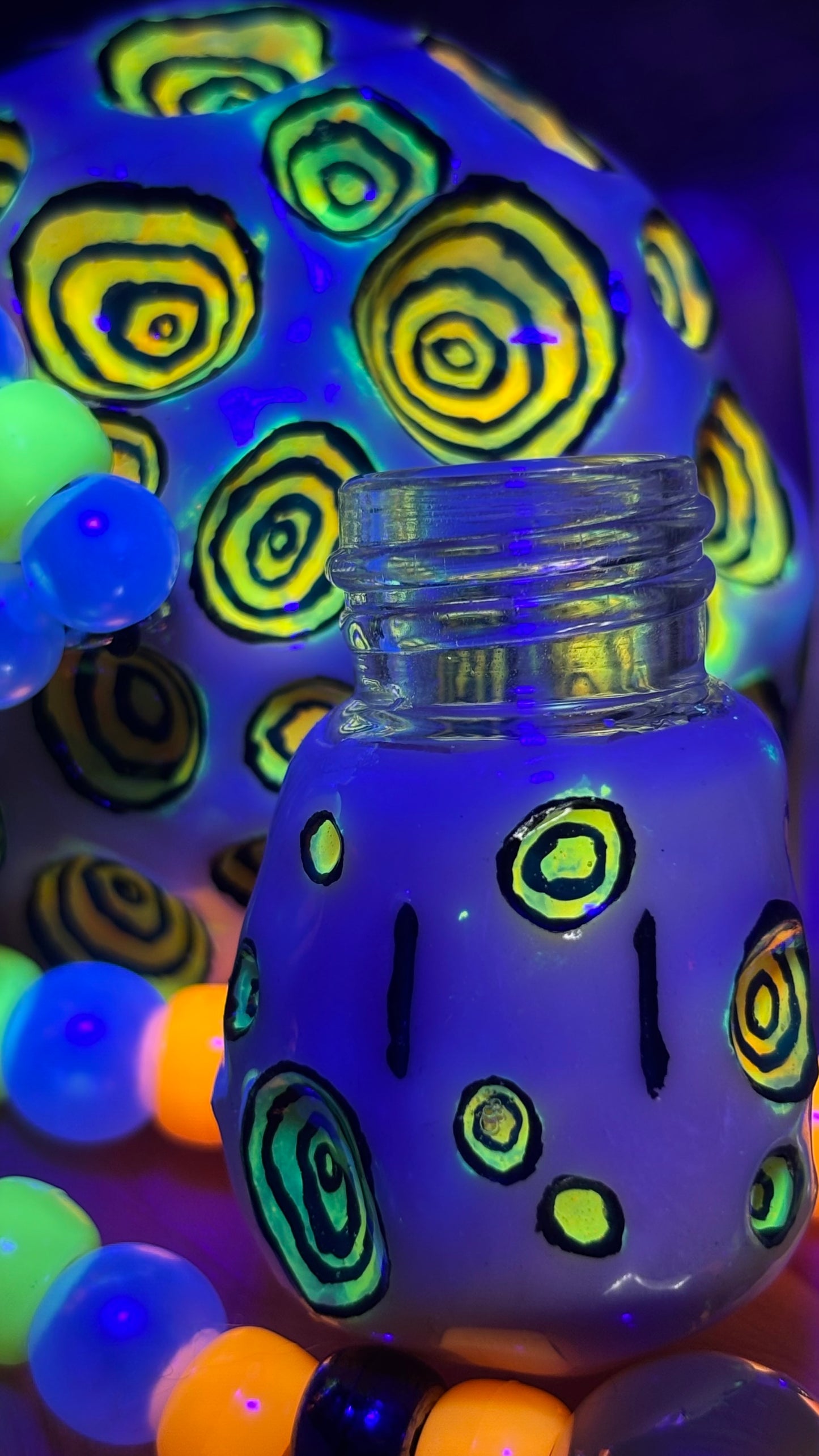 Orange/Yellow Living Shroomie Stash Jar Necklace