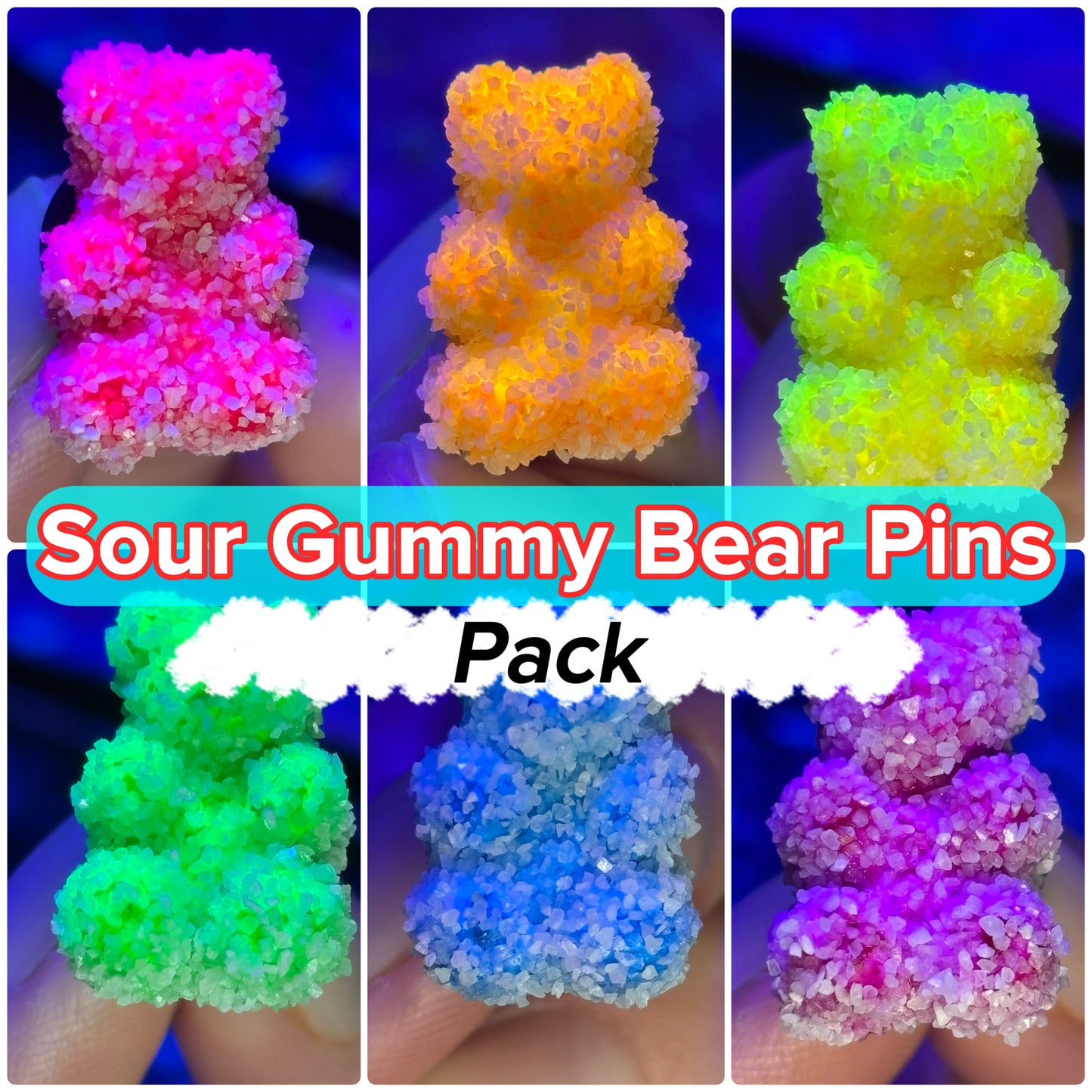 Sour Gummy Bear Pin Pack (+6 Pins)