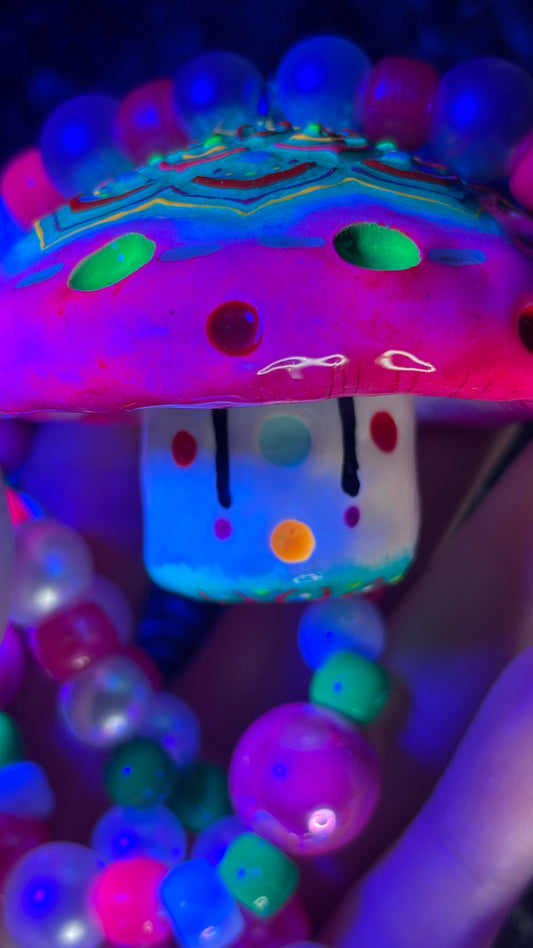 Green/Pink Flower Mandala Stash Jar Necklace