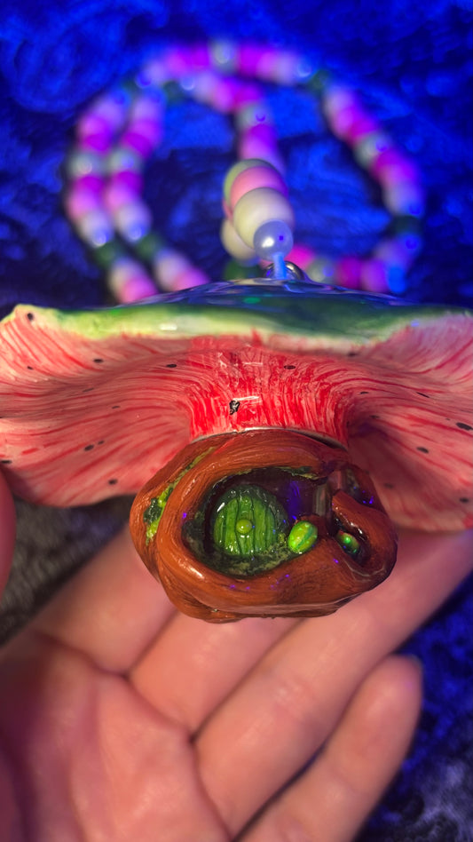 Watermelon Pixie Portal Stash Jar Necklace