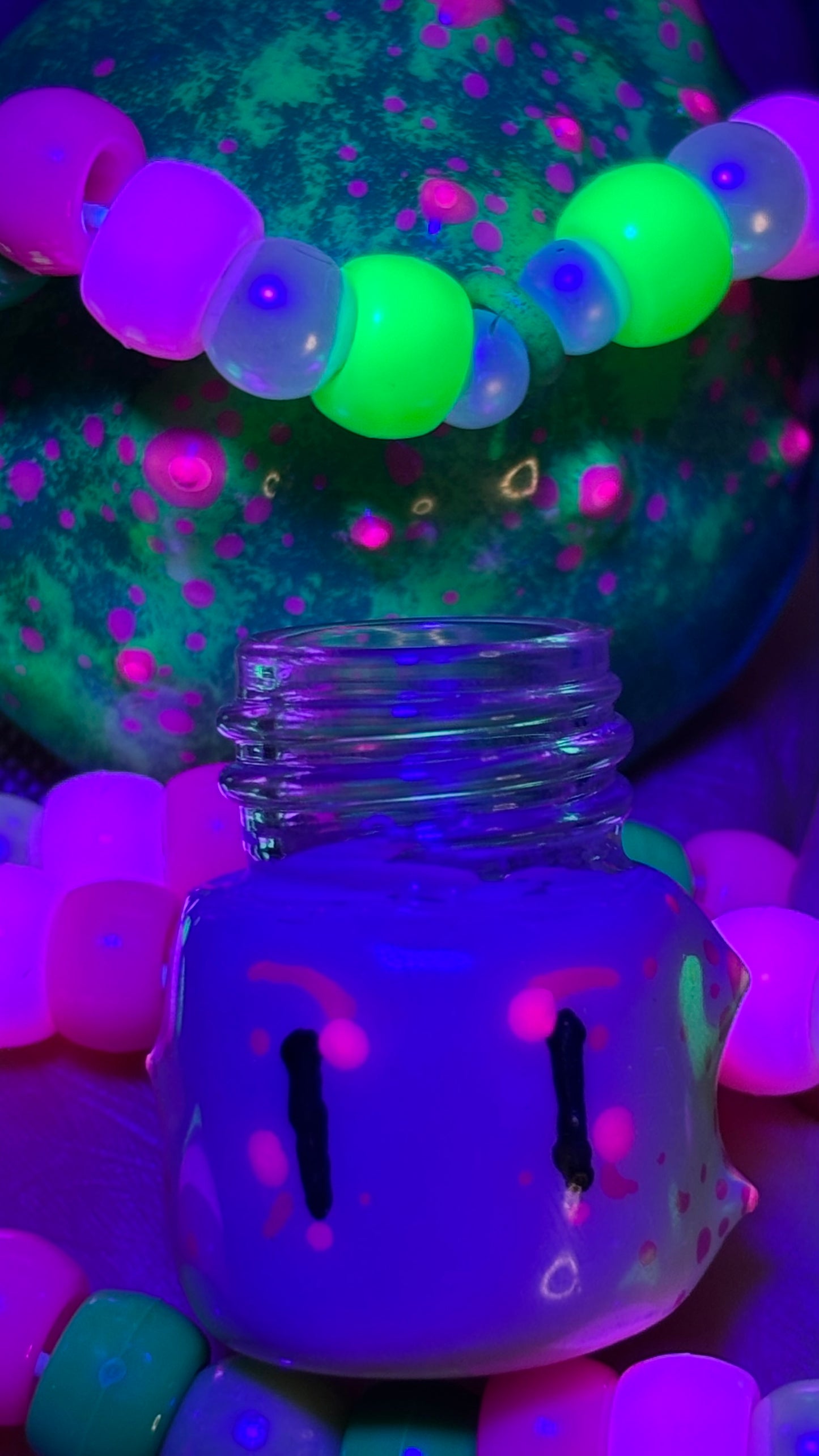 Green Pokey Shroomie Stash Jar Necklace