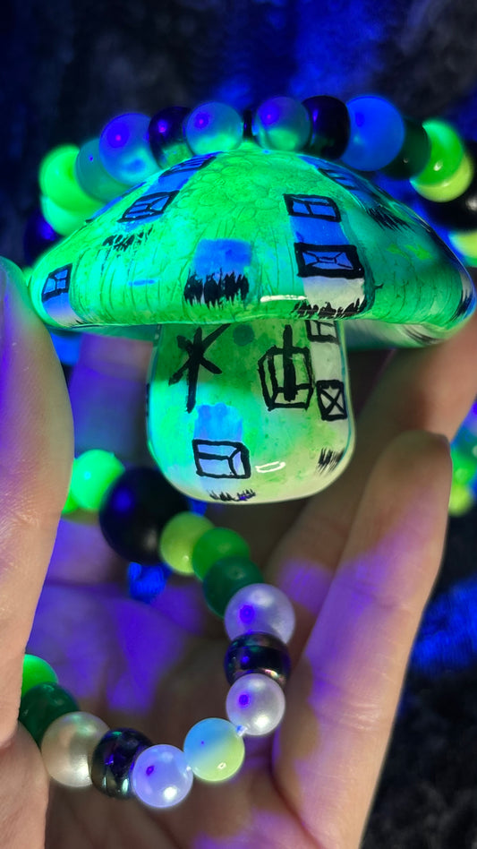 Doodle Shroomie #2 Stash Jar Necklace