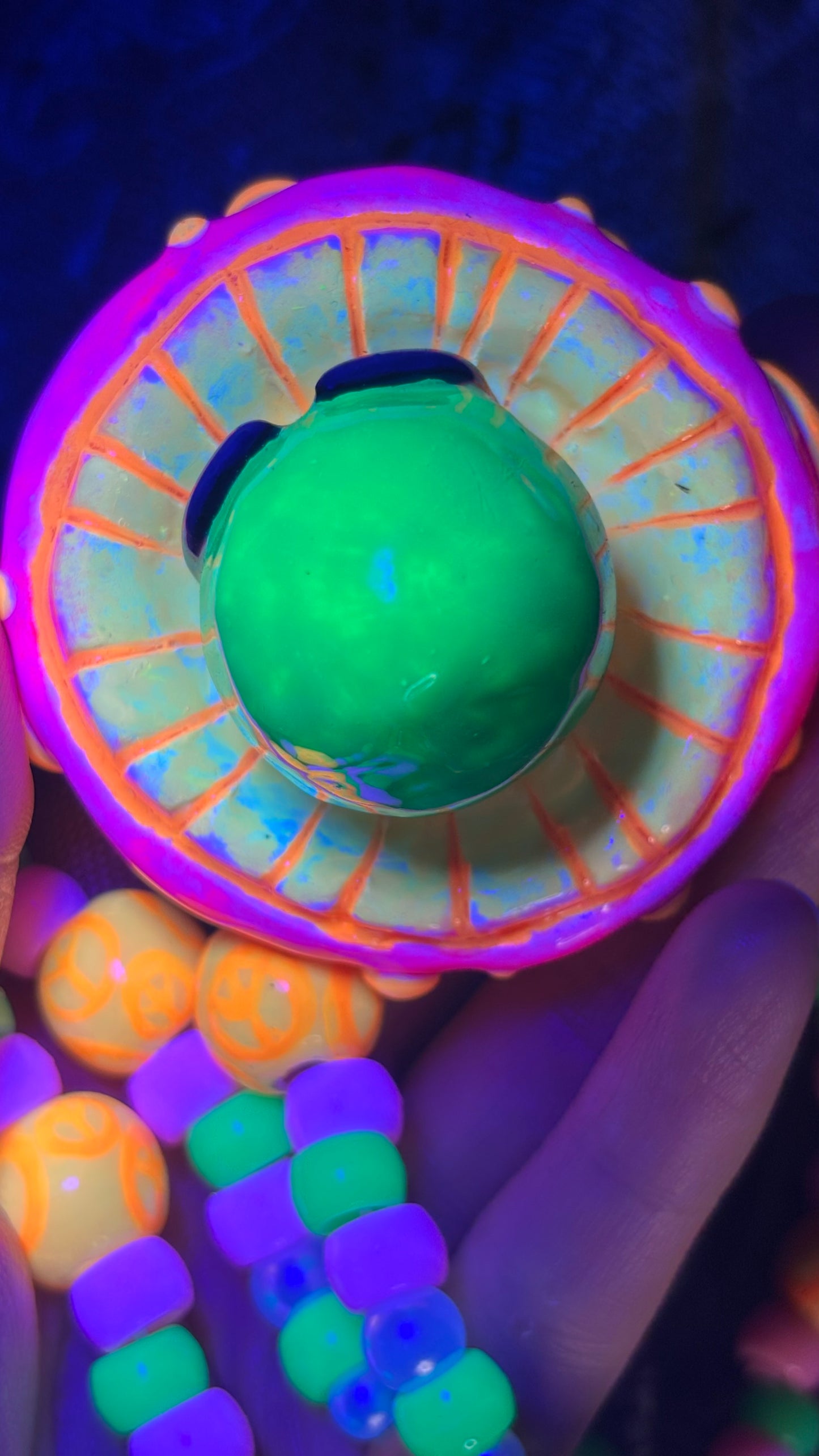 Peaceful Alien Shroomie Stash Jar Necklace (+Custom Beads)