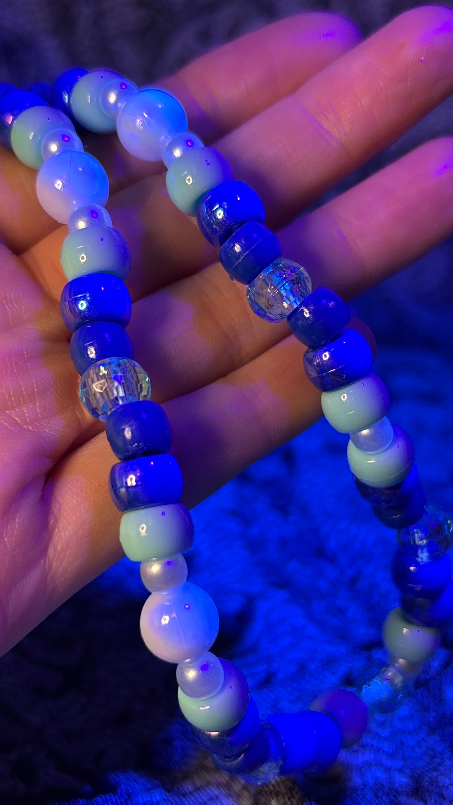 Blue/White Mushroom Stash Jar Necklace