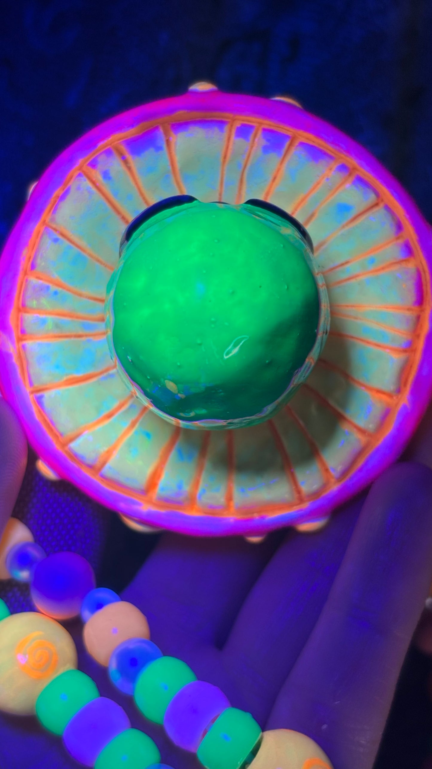 Swirly Alien Shroomie Stash Jar Necklace (+Custom Beads)