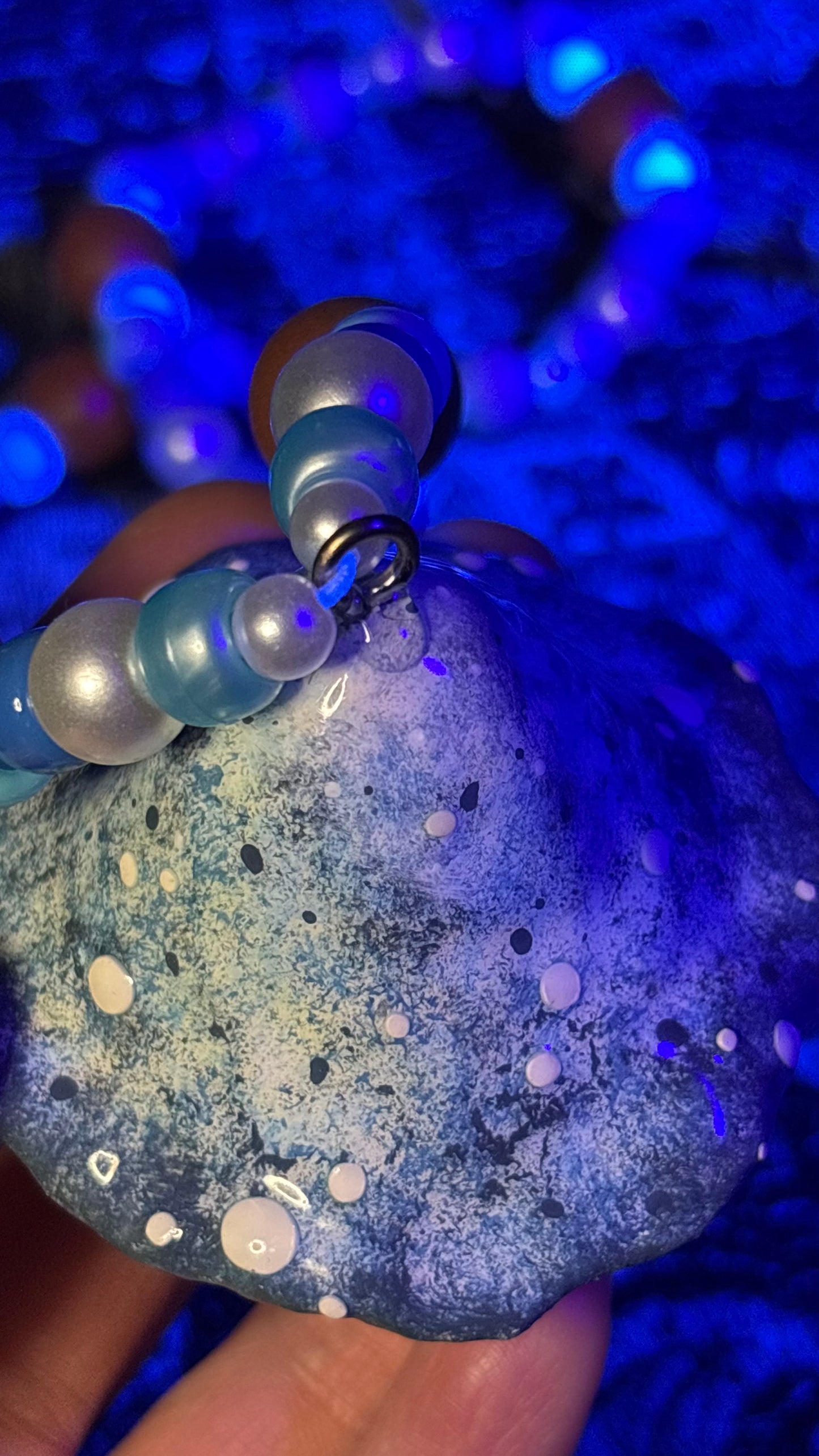 Pale Blue Mushroom Portal Stash Jar Necklace