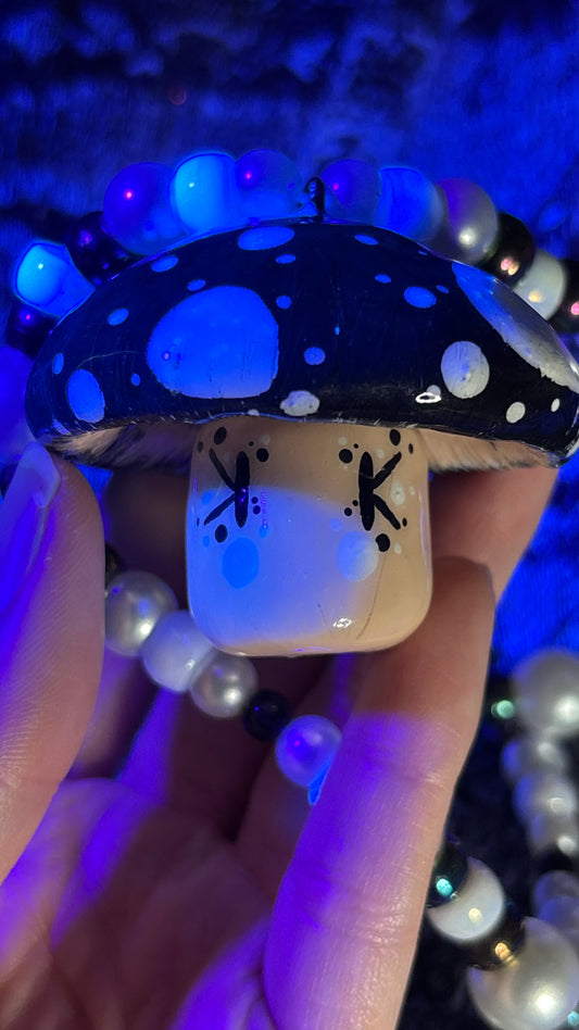 Black Shroomie Stash Jar Necklace