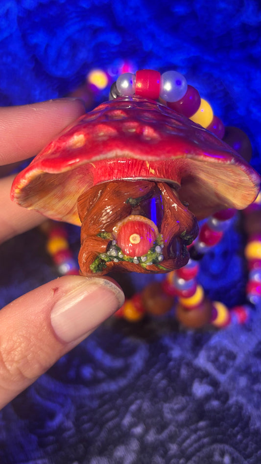Strawberry Pixie Portal Stash Jar Necklace