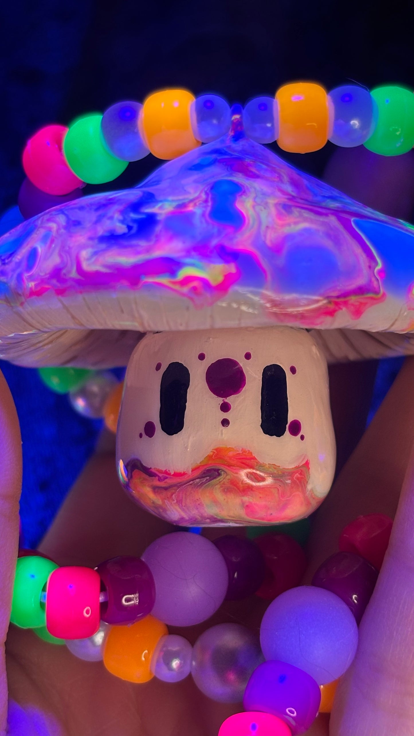 Purple Melted Shroomie Stash Jar Necklace