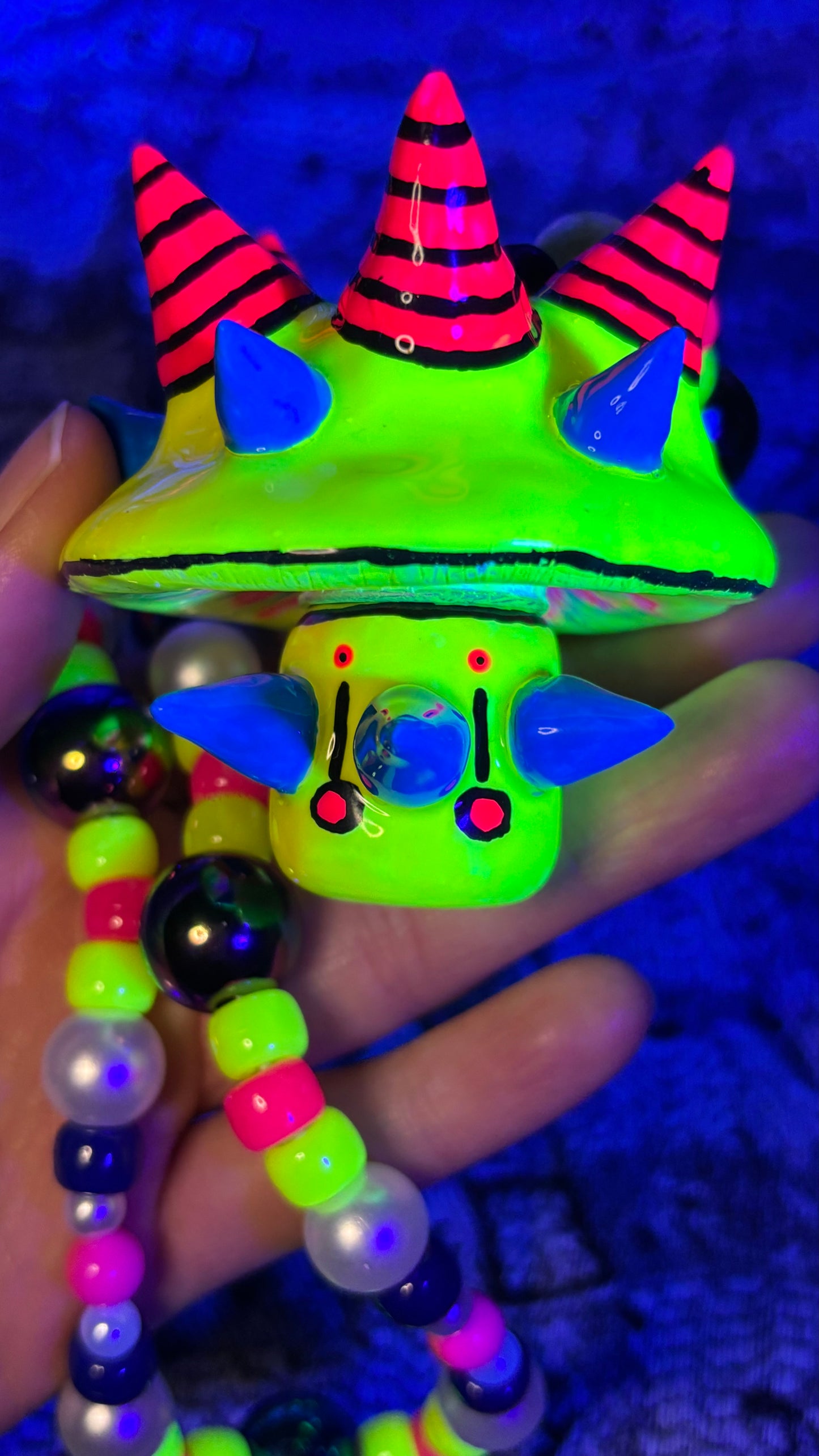 Spiked Toxic Shroomie Stash Jar Necklace