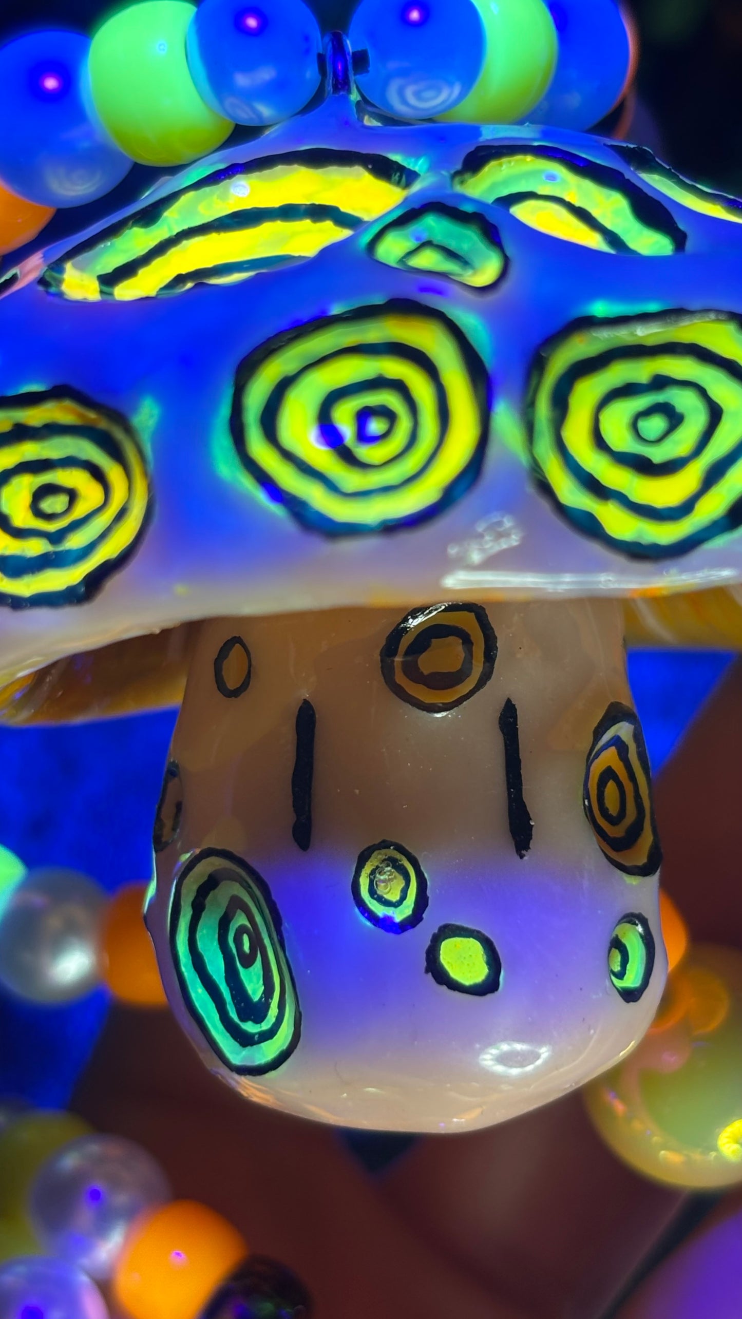 Orange/Yellow Living Shroomie Stash Jar Necklace