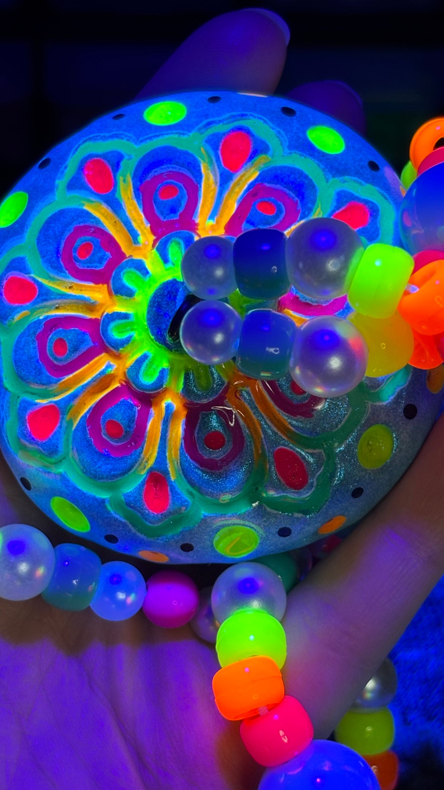 Shimmery Blue Mandala Stash Jar Necklace