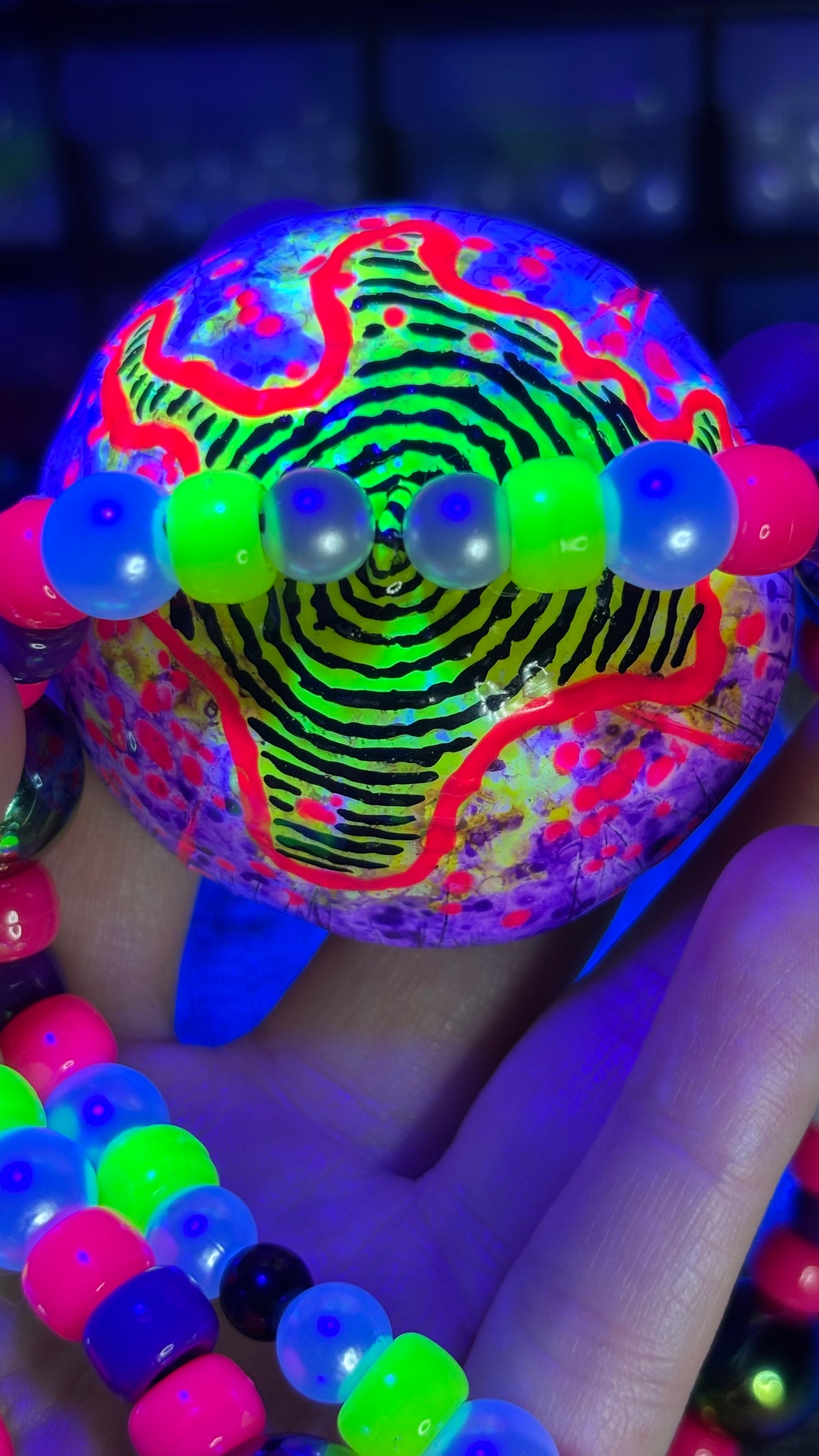 Purple Neon Swirl Stash Jar Necklace