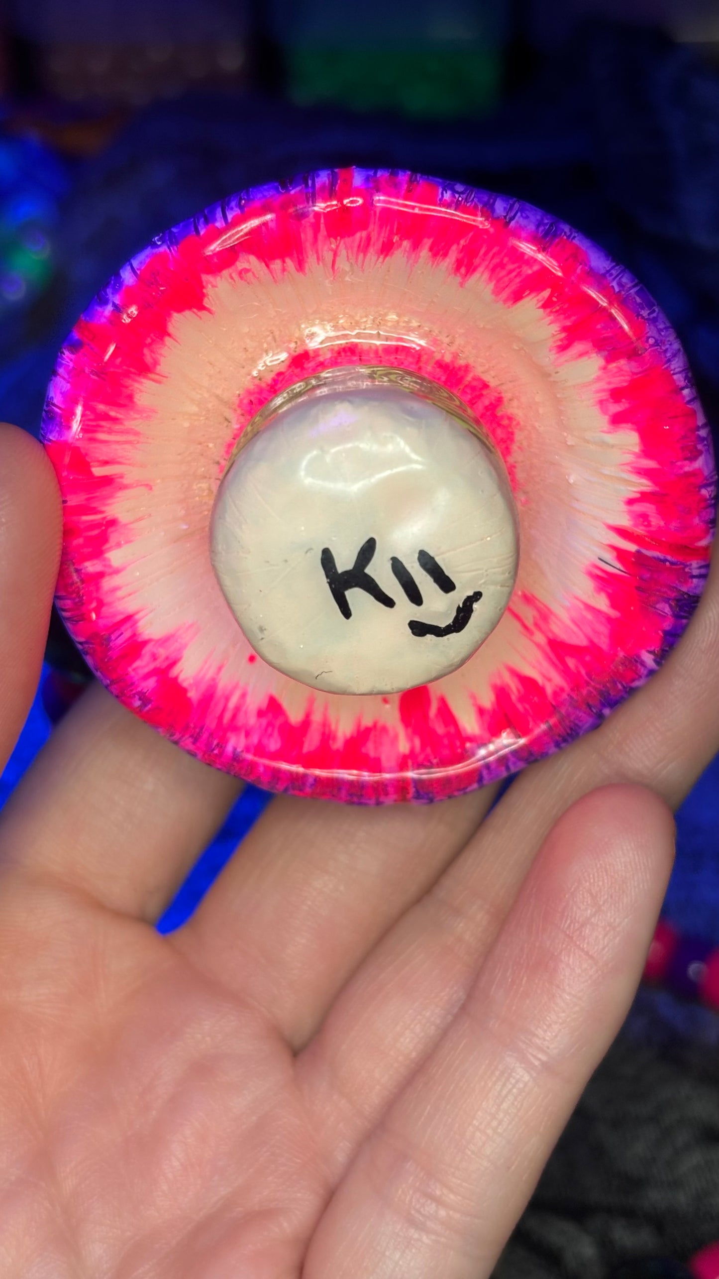 Purple Neon Swirl Stash Jar Necklace