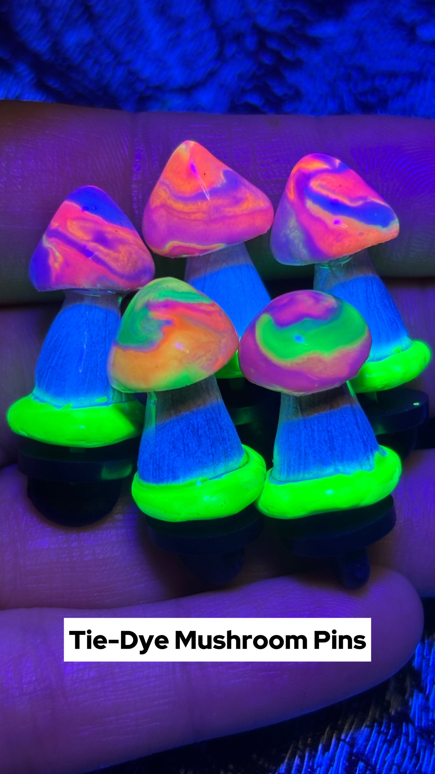 Tie-Dye Mushroom Pin
