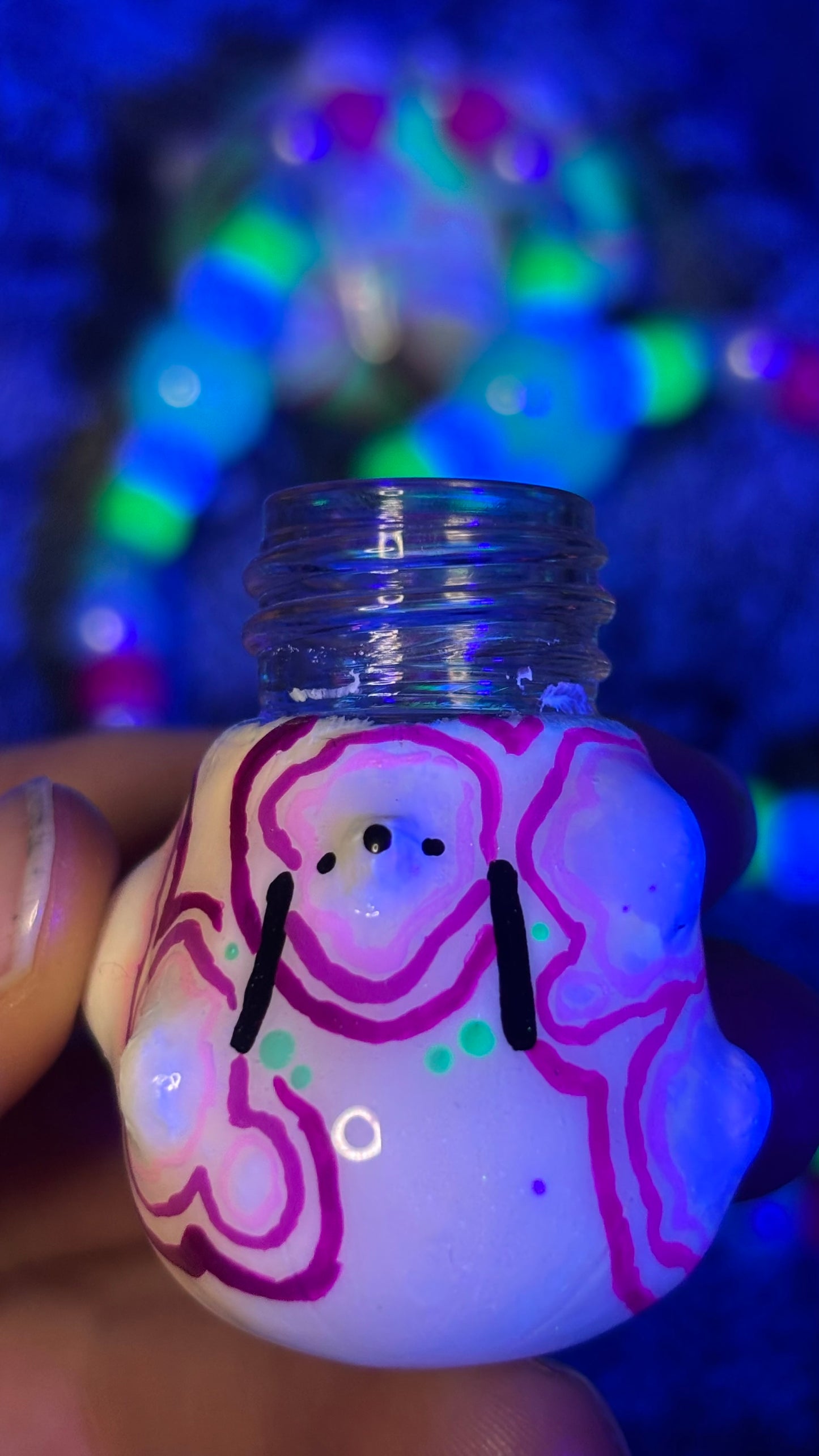 Teal Toxic Shroomie Stash Jar Necklace