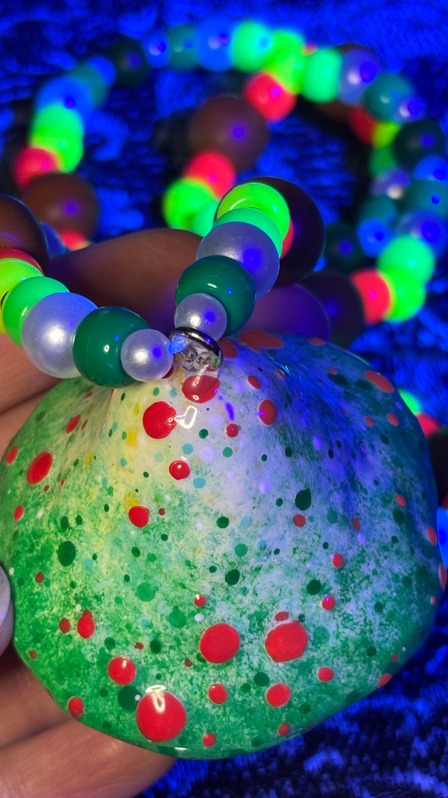Green And Red Mushroom Portal Stash Jar Necklace