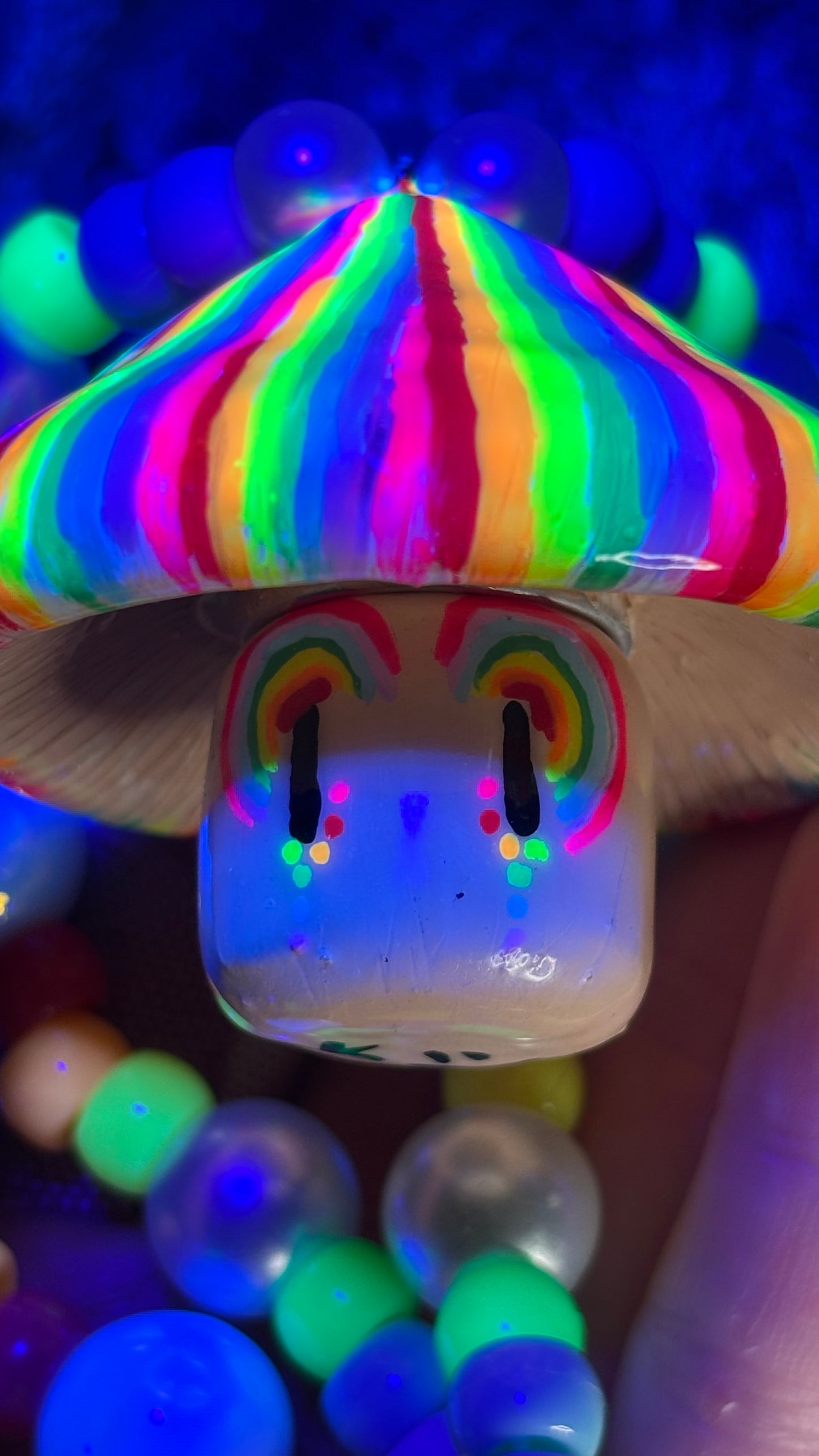 Rainbow Swirl Shroomie Stash Jar Necklace