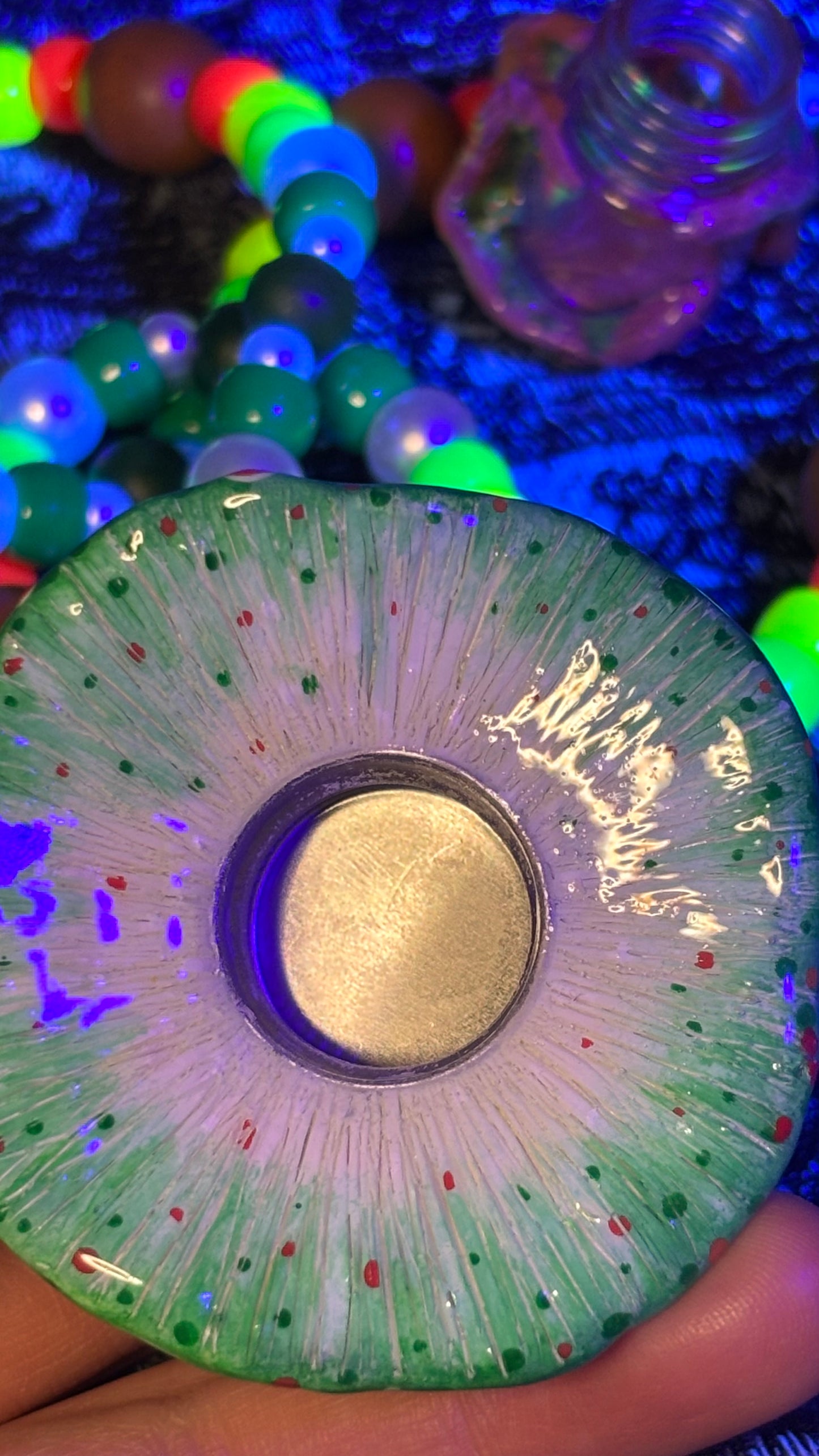 Green And Red Mushroom Portal Stash Jar Necklace