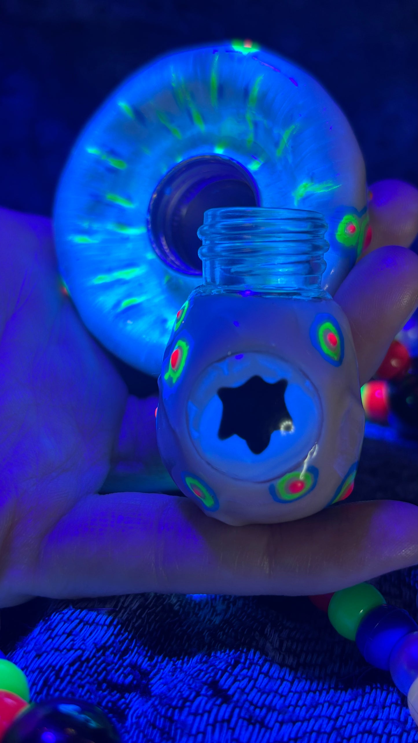 Spotted Living Mandala Shroomie Stash Jar Necklace