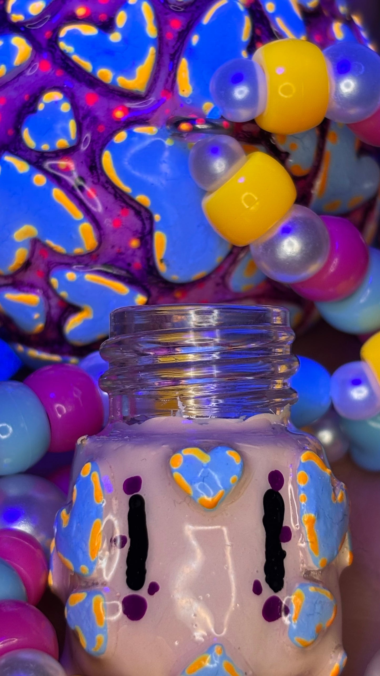 Stitched Heart Shroomie Stash Jar Necklace