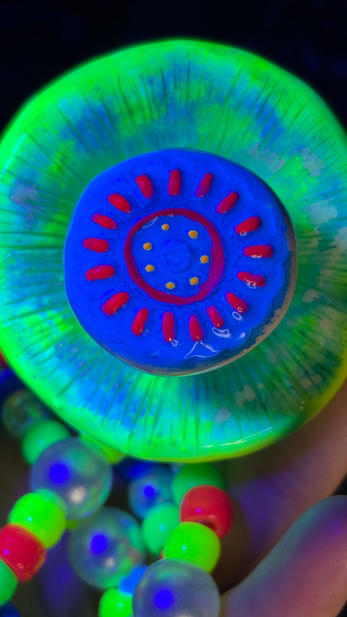 Blue/Yellow Mandala Stash Jar Necklace