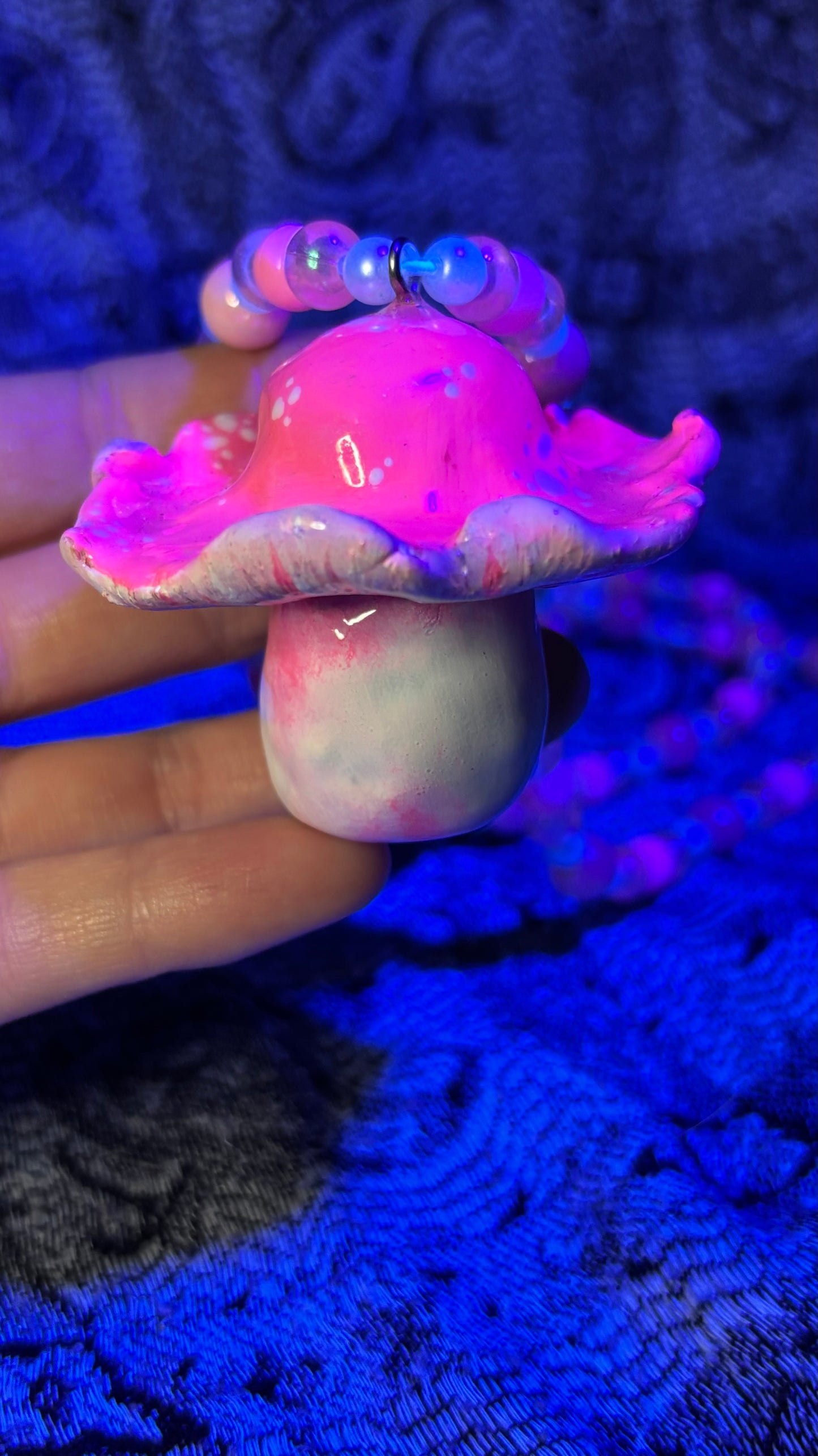 Pink Mushroom Stash Jar Necklace