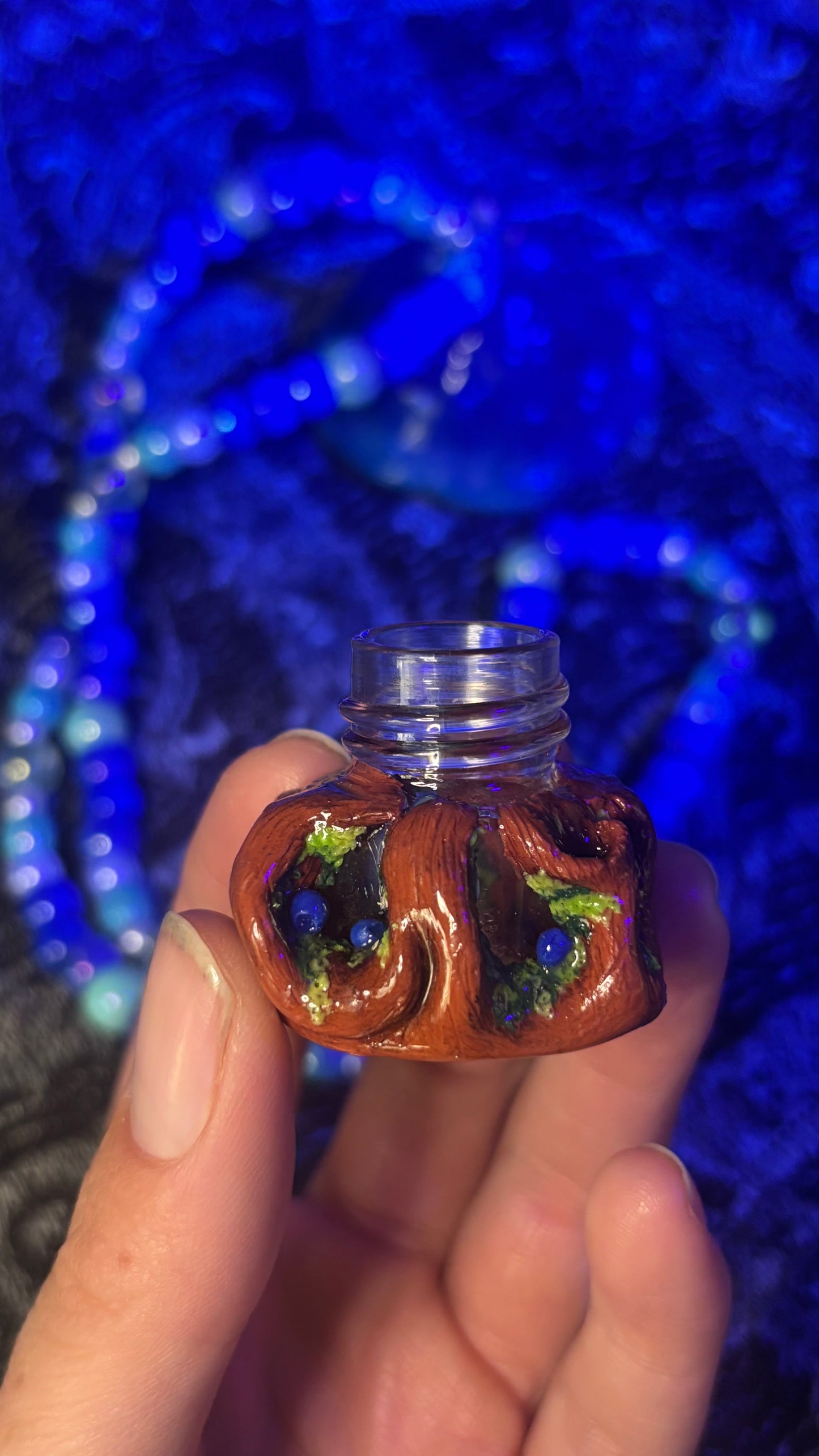 Blueberry Pixie Portal Stash Jar Necklace