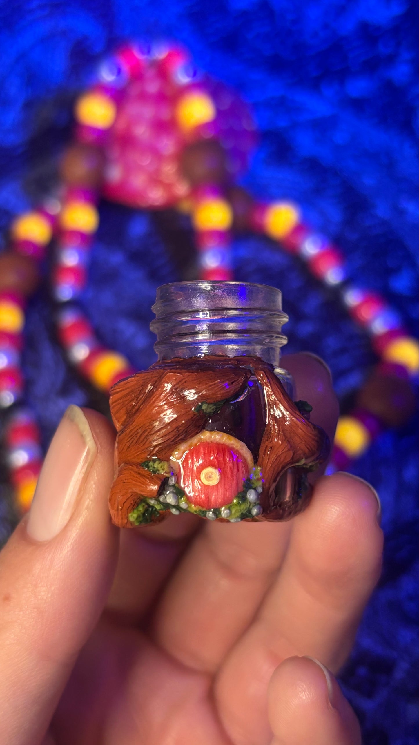Strawberry Pixie Portal Stash Jar Necklace