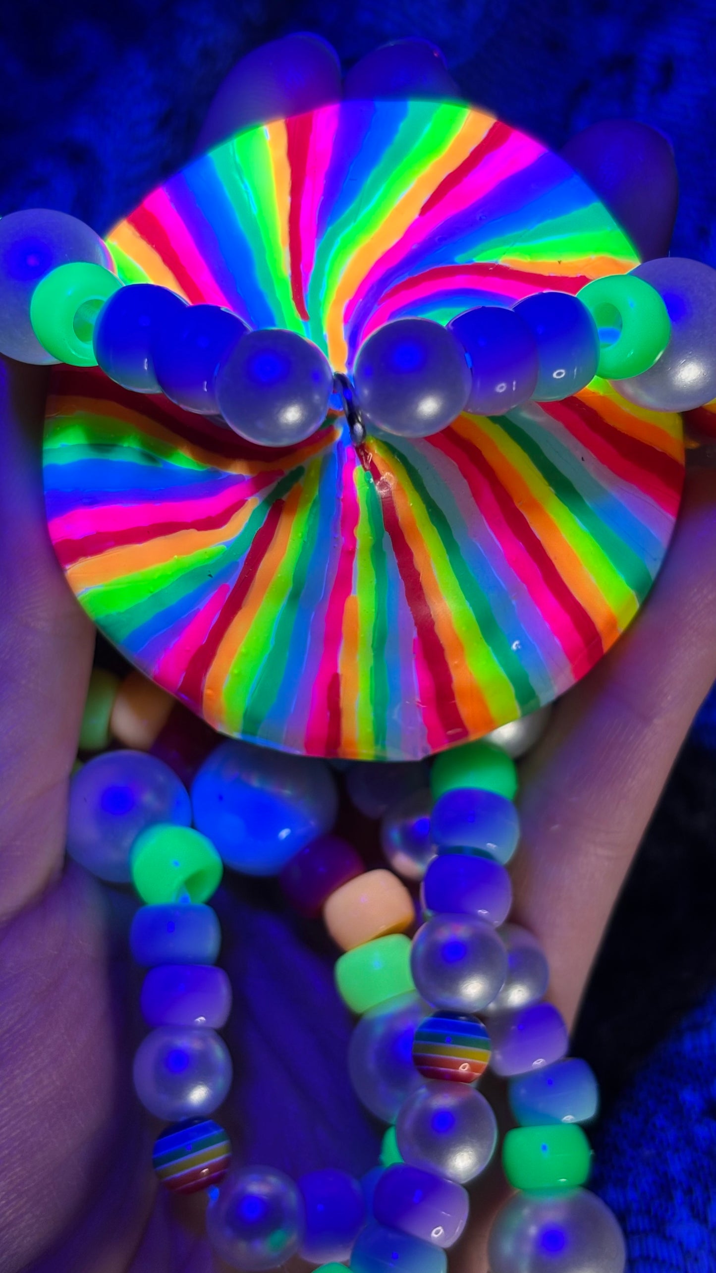 Rainbow Swirl Shroomie Stash Jar Necklace
